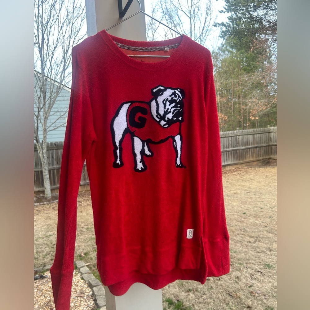 Women Vintage Georgia Bulldog red long sleeve top